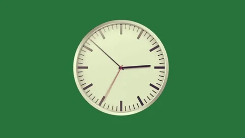 Green and White Clock Clock White on Green Screen Видео 338023892