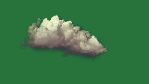 Green and White Cloud on Green Screen Background Stock Footage 338044728
