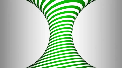 Green and white concave rotating cylinder with hypnotic effects Stock Footage 49015009