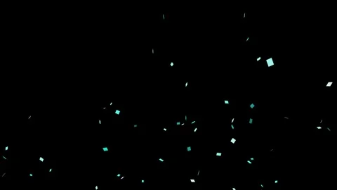 Green and white confetti explosion on black background Stock Footage 318301278