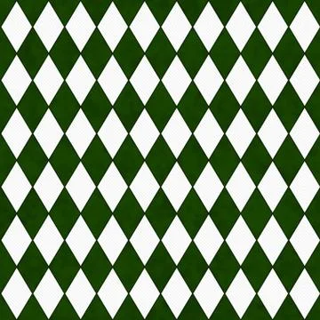 Green and white diamond shape fabric background Stock Illustration