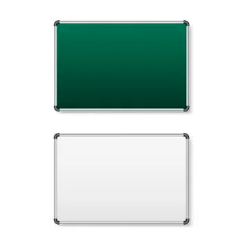 Green and white empty school board. Vector illustration. Stock Illustration