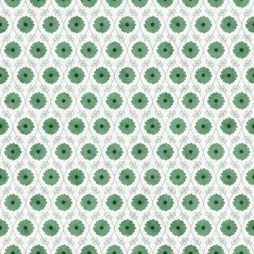 Green and white flower repeat pattern background Stock Illustration
