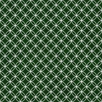 Green and white interlocking circles tiles pattern repeat background Stockillustratie