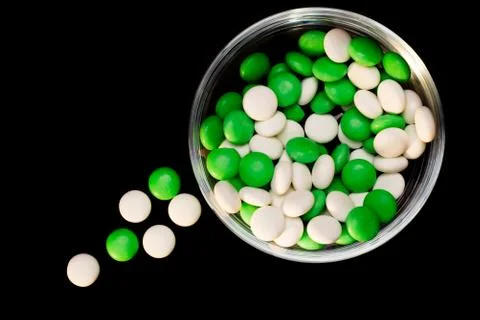 Green and White Mints Stock Photos