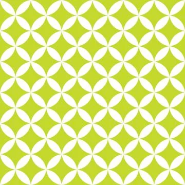 Green and white overlapping circles. Abstract retro design seamless pattern Stock Illustration
