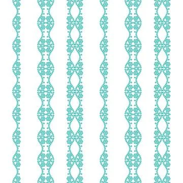 A green and white pattern borders against a white background Stock Illustration