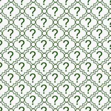 Green and white question mark symbol pattern repeat background Stock Illustration