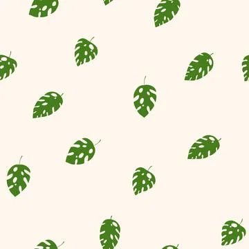 Green and white seamless pattern with sprigs. Vector stock illustration for Stock Illustration