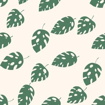 Green and white seamless pattern with sprigs. Vector stock illustration for Stock Illustration