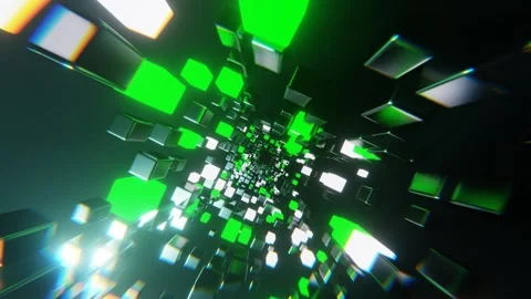 Green and White Vibrant Sci-Fi Neon Tunnel Background VJ Loop l 4K Stock Footage 295878193