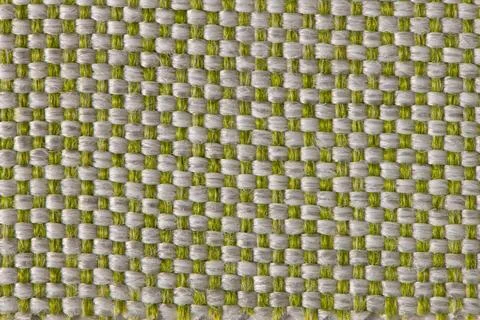 Green and White Woven Pattern Fabric Texture Surface Stock Photos