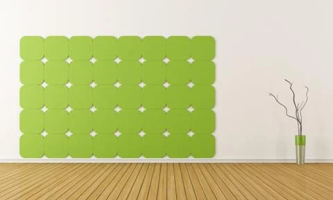 Green and withe room without furniture Stock Illustration