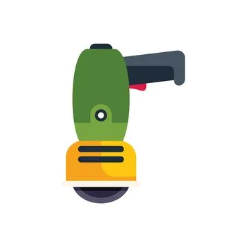 Green and yellow angle grinder power tool for construction workers Stock Illustration