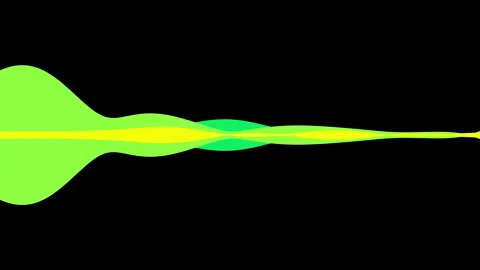 Green and Yellow Audio Waveform Vibration on Black Background Stock Footage 329782776