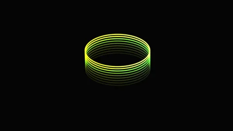 Green and yellow  Circle, echo rings seamless loop motion graphics Stockbeeldmateriaal 298897402