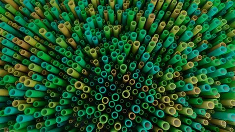 Green And Yellow Cylinder Pattern In The Top View Stock Illustration