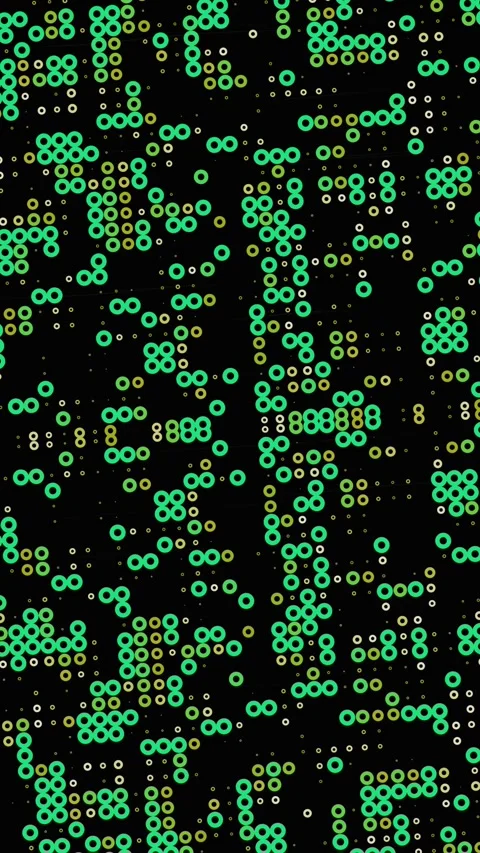 Green and Yellow Digital Circle Pattern Animation Stock Footage 340272000