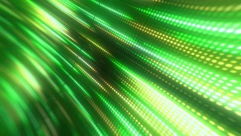 Green and yellow dot pattern with flowing effect, representing renewable en.. Stock Photos