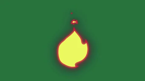 Green and Yellow Fire on Green Screen Background Stockbeeldmateriaal 338024151
