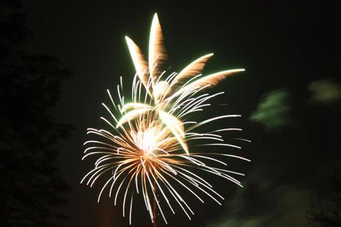 Green and Yellow Firework Stock Photos
