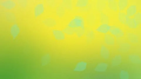 Green and yellow gradient background with transparent falling leaves Stock Illustration