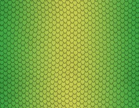Green and yellow gradient snake skin pattern, sharp scale Stock Illustration