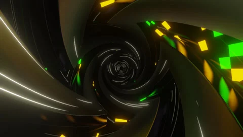 Green and Yellow Inside Spiral Black Hole Background VJ Loop in 4K Video stock 252137760