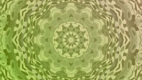 Green and yellow mandala with repeating floral and gear shapes this video Stock-Footage 335344711
