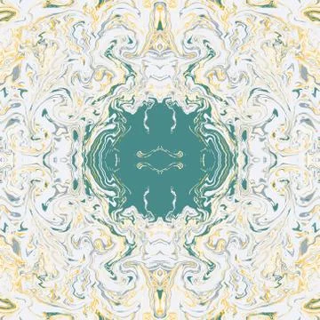 Green and yellow marble effect illustration. Stock Illustration