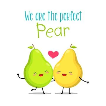 A green and yellow pear. Vector illustration Stock Illustration