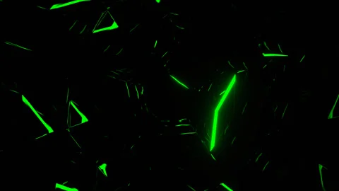 Green and Yellow Pentagon Strobe Tunnel Background VJ Loop in 4K Vidéo 341803249