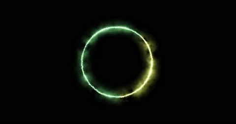 Green and yellow progress loading circle bar on a black background Stock Footage 136125706