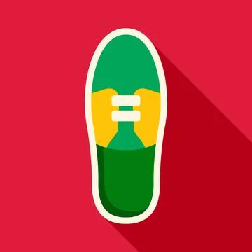 Green and yellow sneaker flat design icon with shadow Stock Illustration