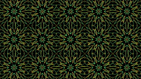 Green and yellow thin lines decorative mosaic animated pattern Stock Footage 153818482