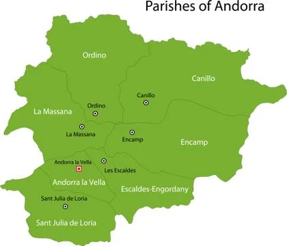 Green Andorra map Stock Illustration
