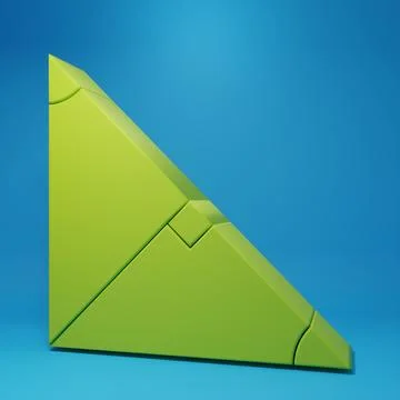 Green Angle bisector of a triangle icon isolated on blue background. Minima.. Stock Illustration
