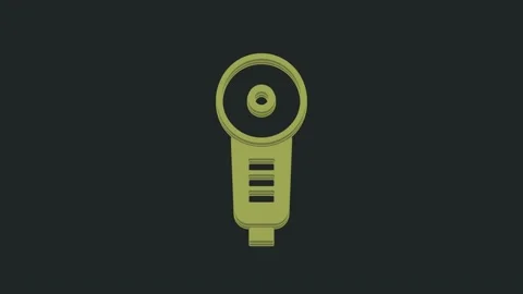 Green Angle grinder icon isolated on black background. 4K Video motion graphic Stock Footage 235437377