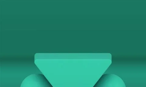 Green angular platform contest arena win celebration geometric stand founda.. Ilustración de archivo