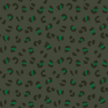 Green Animal Leopard Seamless Pattern Background Stock Illustration