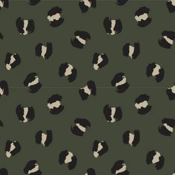 Green Animal Leopard Seamless Pattern Background Stock Illustration