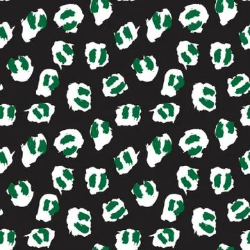 Green Animal Leopard Seamless Pattern Background Stock Illustration