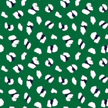 Green Animal Leopard Seamless Pattern Background Stock Illustration