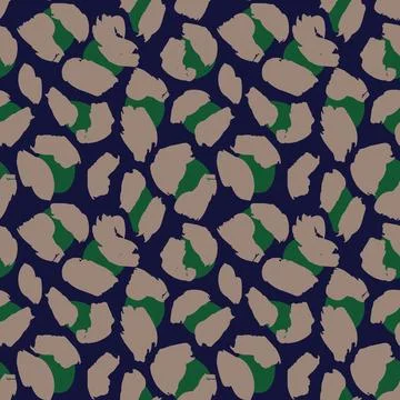 Green Animal Leopard Seamless Pattern Background Stock Illustration