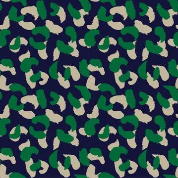 Green Animal Leopard Seamless Pattern Background Stock Illustration