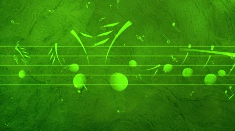Green Animated background with musical notes Stock Footage 49641129