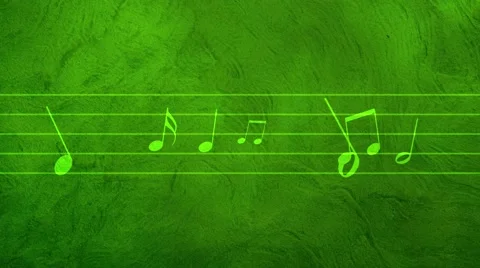 Green Animated background with musical notes - Seamless LOOP Stock Footage 49641181