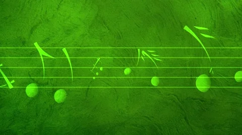 Green Animated background with musical notes - Seamless LOOP Stock Footage 49641200