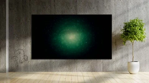 Green animated background on the wall in the room, for presentations, mockup Video stock 214868415