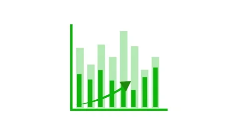 Green animated bar graph chart business finance growth success presentation.. Stock Footage 321444489